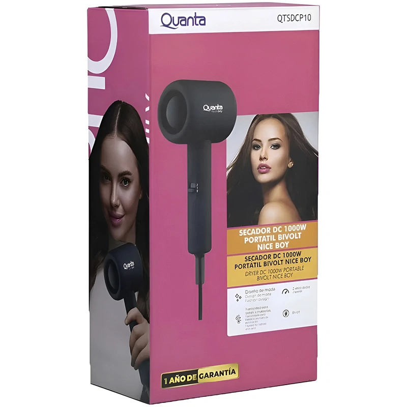 Secador de Cabelo Quanta QTSDCP10 1000W Bivolt - Rosa - Imagem 2