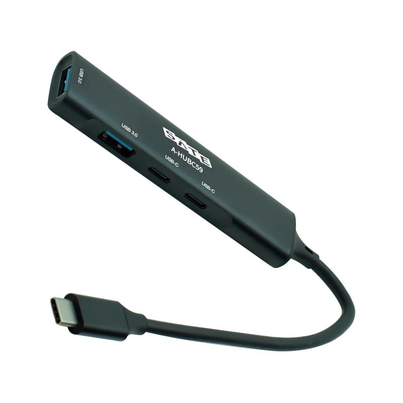 Hub USB-C 3.1 Satellite A-HUBC59 4 Portas 2 USB 3.0 2 USB-C Fêmea - Preto - Imagem 2