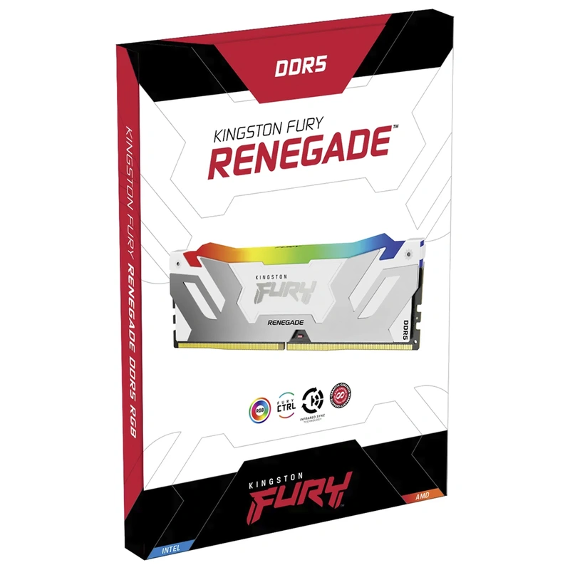 Memória RAM Kingston Fury Renegade DDR5 16GB 7600MHz RGB - Branco Prata (KF576C38RWA-16) - Imagem 3