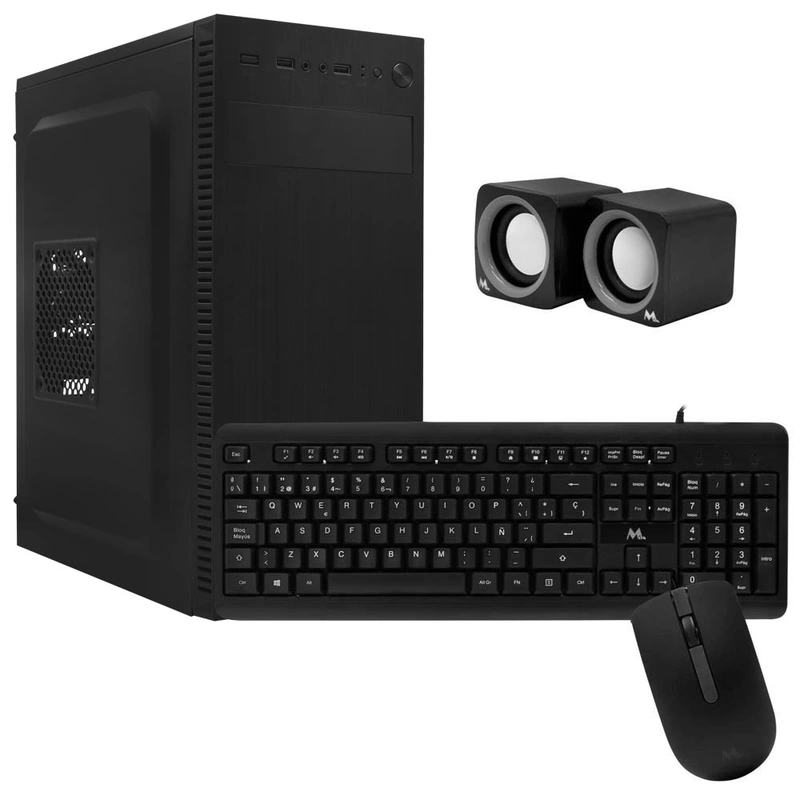 Gabinete Kit Mtek DK05 Fonte 500W Speaker Mouse Teclado Espanhol - Preto