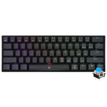 Teclado Gamer Mecânico Redragon K630RGB Dragonborn USB RGB Blue Inglês - Preto
