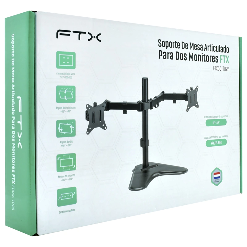 Suporte de Monitor FTX FTX66-T024 17 VESA: 75 x 75 / 100 x 100 Tela 17" - Imagem 3
