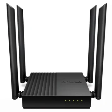 Roteador Tp-Link Archer C64 AC1200 Dual Band 2.4GHz 5GHz 4 Antenas - Preto