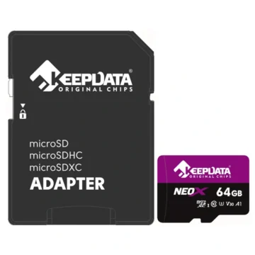 Cartão de Memória Micro SD Keepdata Neox C10 XC I U3 V30 A1 64GB - KDMSDC10U3V30A164G