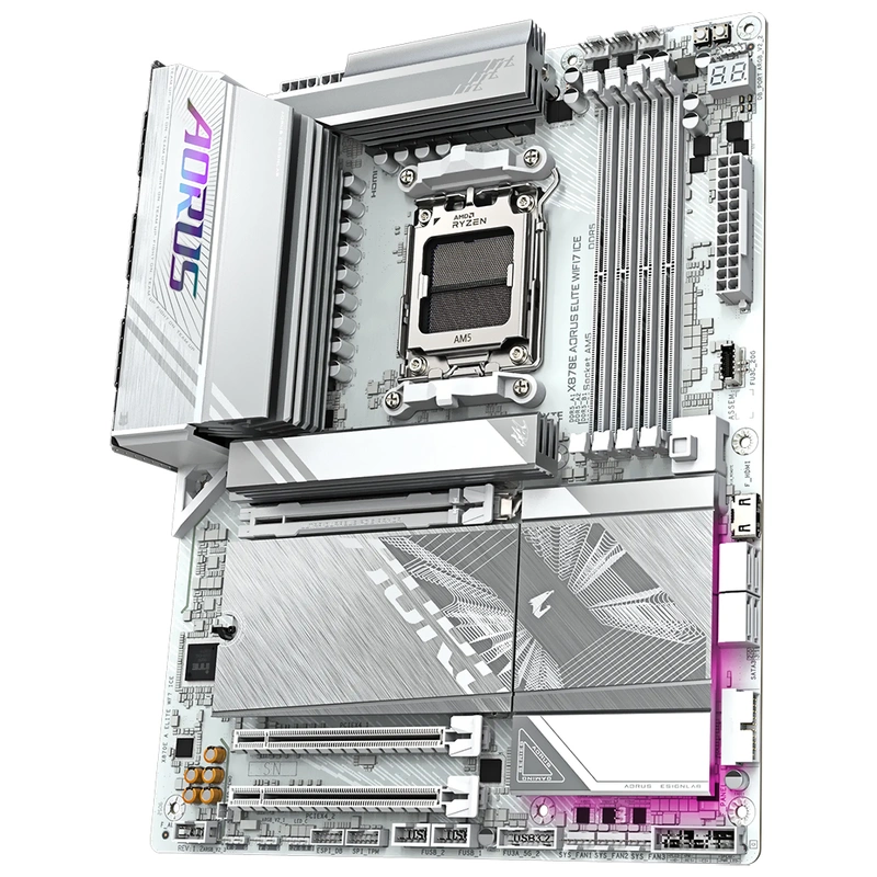 Placa Mãe Gigabyte X870E AORUS Elite Wi-Fi 7 Ice Socket AM5 DDR5 AMD X870E - Imagem 2