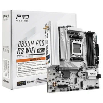 Placa Mãe ASRock B850M Pro RS Wi-Fi White Socket AM5 DDR5 AMD B850 4 Slots DDR5 DIMMs