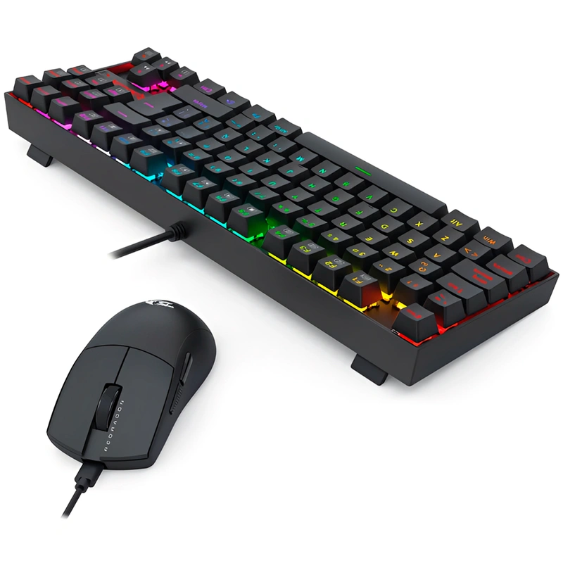 Teclado + Mouse Gamer Redragon Essentials S145 USB RGB Espanhol - Preto - Imagem 3