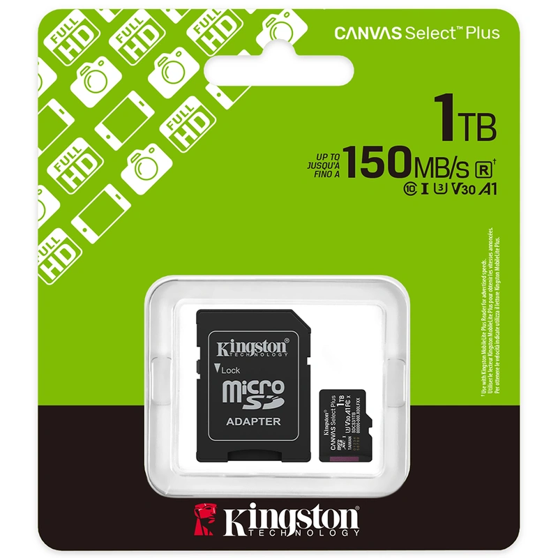 Cartão de Memória Micro SD Kingston Canvas Select Plus C10 U3 V30 A1 1TB - SDCS31TB - Imagem 3