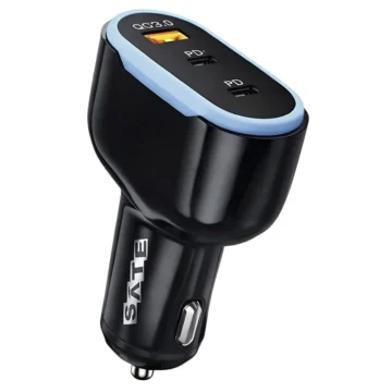 Carregador de Bateria Veicular Satellite A-CC2014 30W USB 2 USB-C - Preto