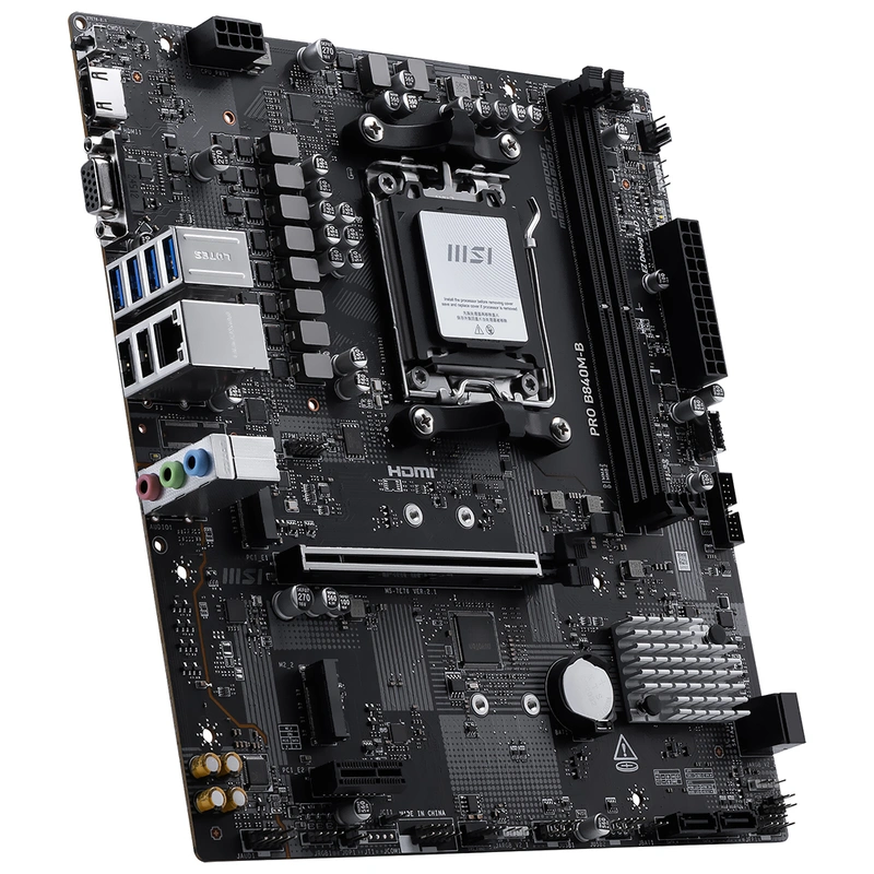 Placa Mãe MSI Pro B840M-B Socket AM5 DDR5 AMD B840 2 Slots DDR5 Dual Channel 8000MHz - Imagem 3