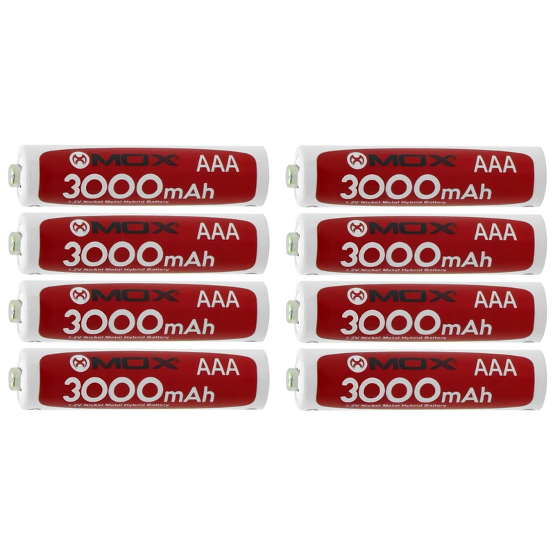 Pilha Recarregável Mox MOB8AAA30 3000MAH AAA - Kit com 8 - Imagem 2