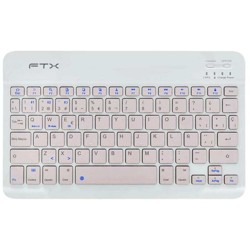 Teclado FTX B09 Bluetooth Espanhol - Rosa Branco (106234) Família Windows