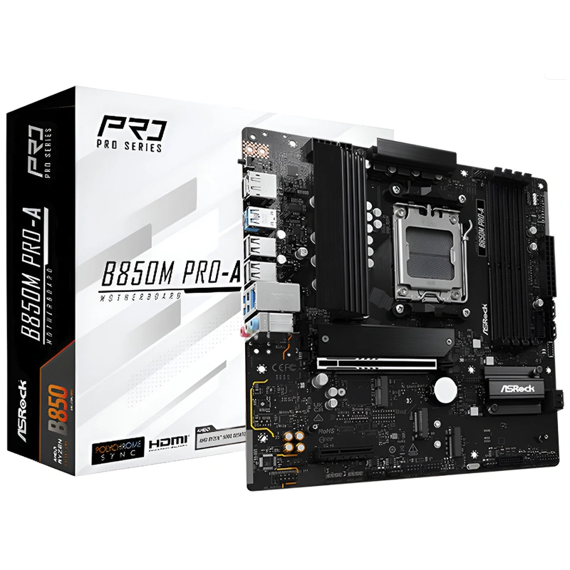 Placa Mãe ASRock B850M PRO-A Socket AM5 DDR5 AMD B850 Micro ATX