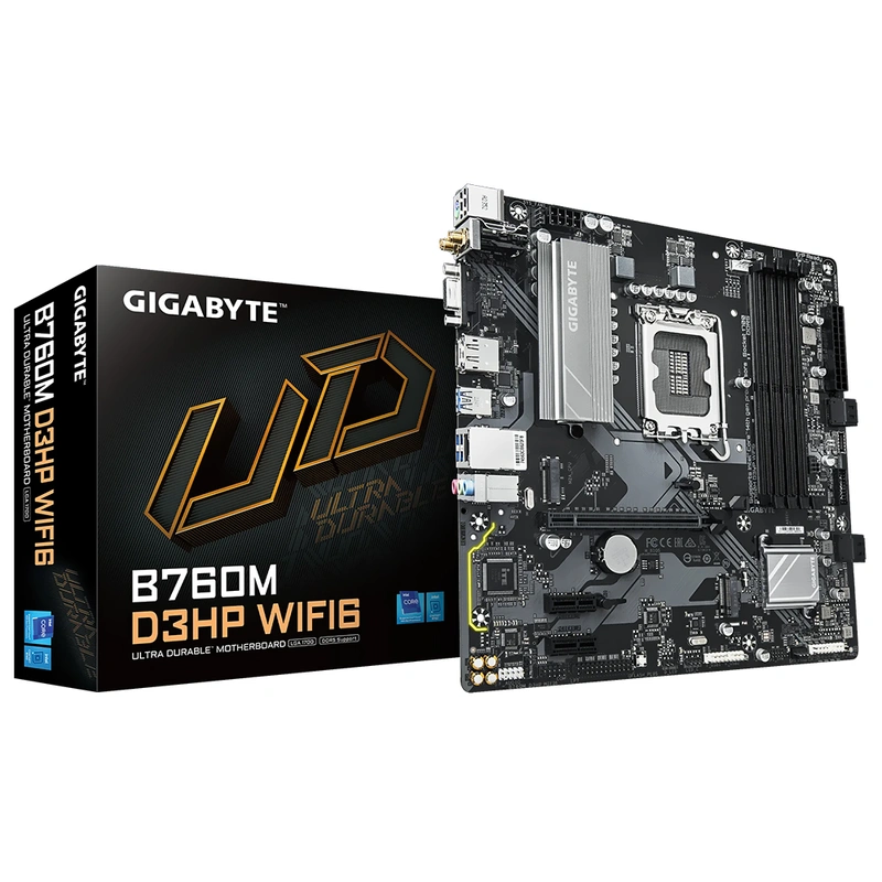 Placa Mãe Gigabyte B760M D3HP Wi-Fi 6 Socket LGA 1700 DDR5 Intel B760 Micro ATX