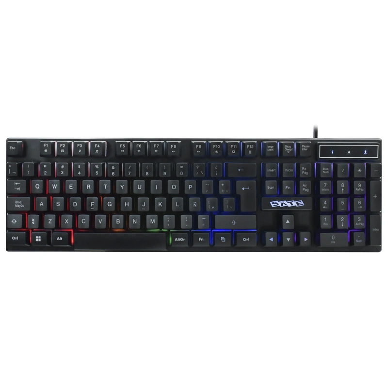 Teclado Gamer Mecânico Satellite AK-892 USB RGB Espanhol - Preto Com fio
