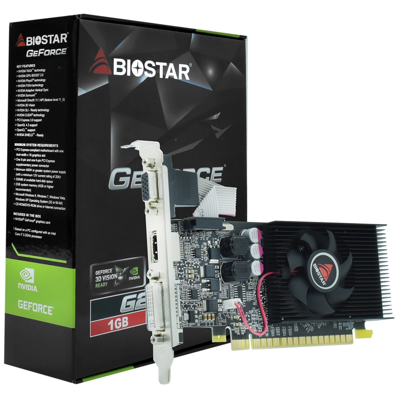 Placa de Vídeo Biostar 1GB GeForce G210 DDR3 - VN2103NHG6-TB1RL-BS2 GeForce 210