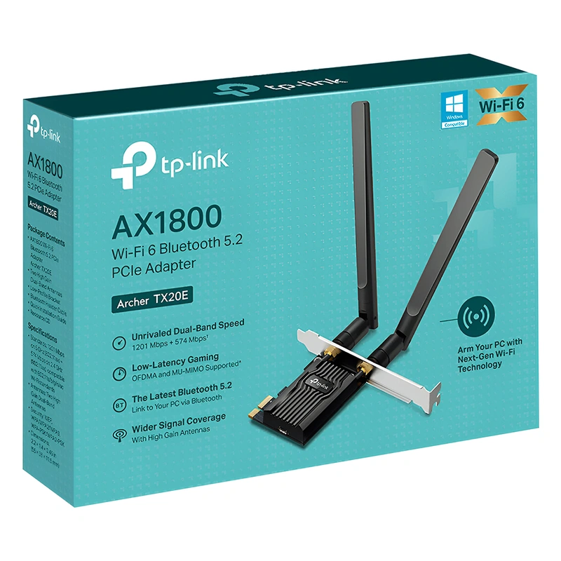 Adaptador Wifi 6 Bluetooth 5.2 Tp-Link Archer TX20E AX180 Dual Band 2.4GHz - Imagem 3