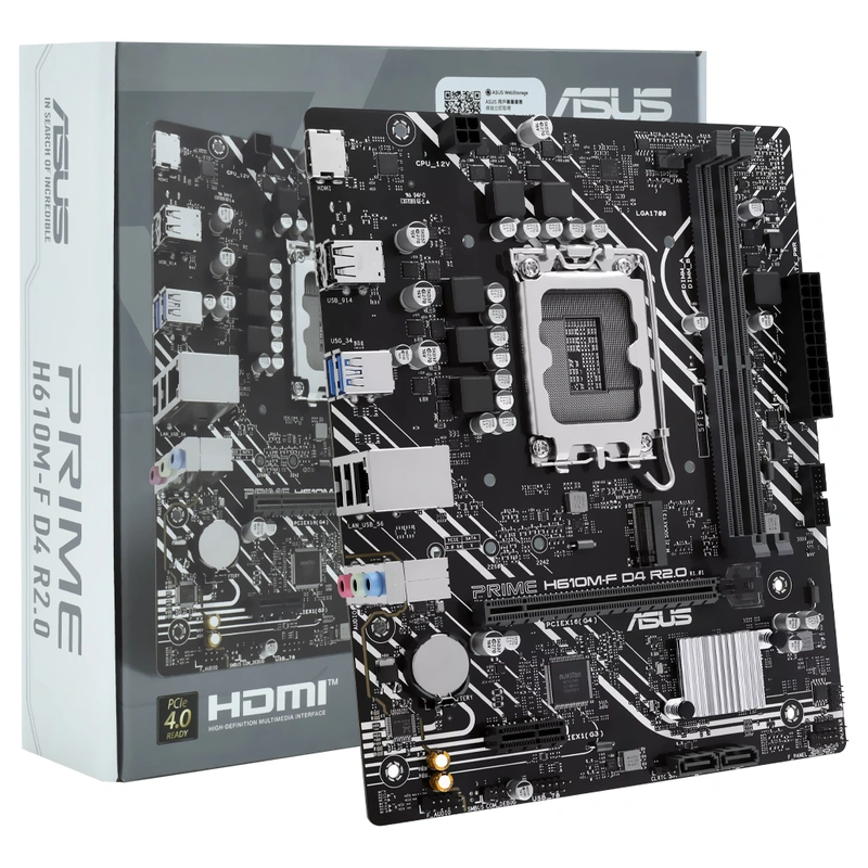 Placa Mãe ASUS Prime H610M-F D4 R2.0 Socket LGA 1700 DDR4 Intel H610 Micro ATX