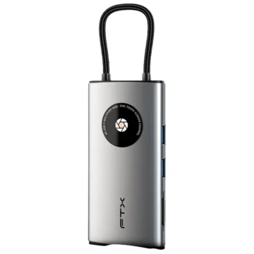 Hub USB-C FTX CT-HUBL3-AG 8 Portas HDMI 2 USB 3.0 USB 2.0 RJ45 SD TF USB-C Fêmea - Cinza
