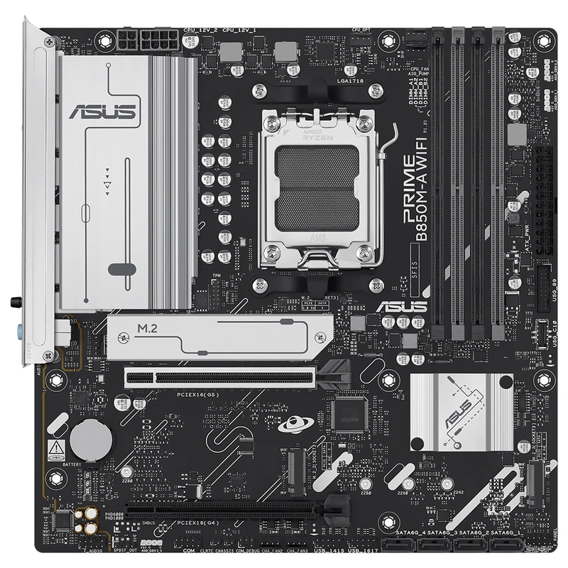 Placa Mãe ASUS Prime B850M-A Wi-Fi Socket AM5 DDR5 AMD B850 Micro ATX - Imagem 4