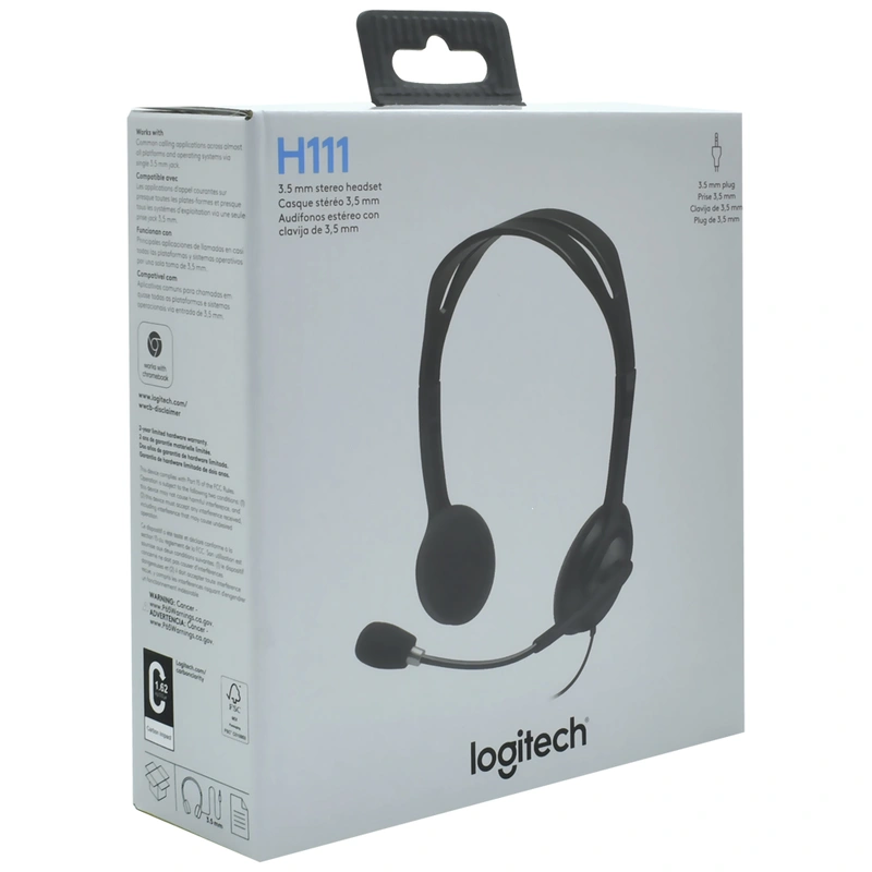 Fone de Ouvido Logitech H111 Stereo Com Fio - Preto (981-000612) Windows, macOS, Chrome OS - Imagem 3